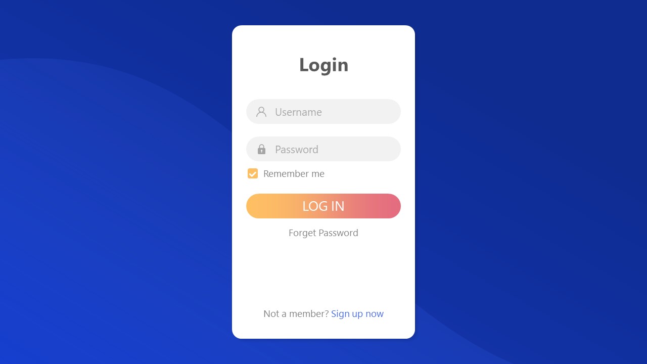 Presentation of Mockup for User Login Page