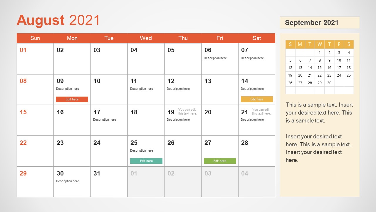 2021 calendar template august powerpoint slidemodel