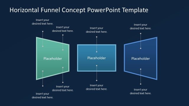 Horizontal Polygonal Funnel Concept PowerPoint Template