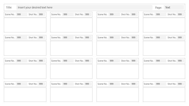 16 Frames per Page Storyboard PowerPoint Template Slide