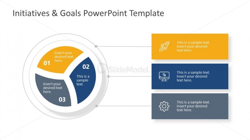 Initiatives and Goals PowerPoint Diagram