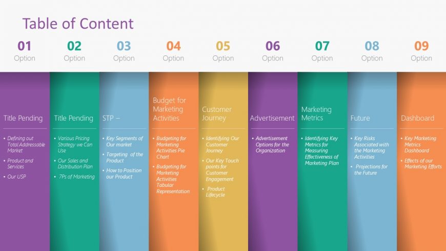 Presentation for Marketing Plan Agenda