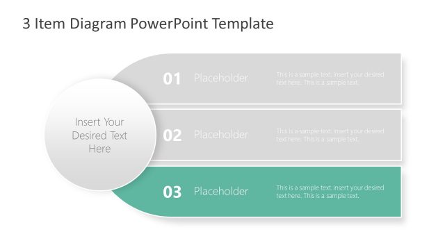 Flat Table of Contents 3 Steps PPT