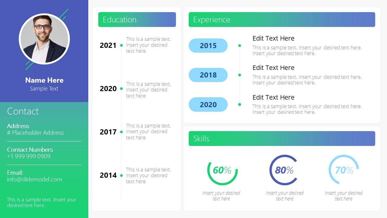 Modern 1Page Resume Template for PowerPoint SlideModel