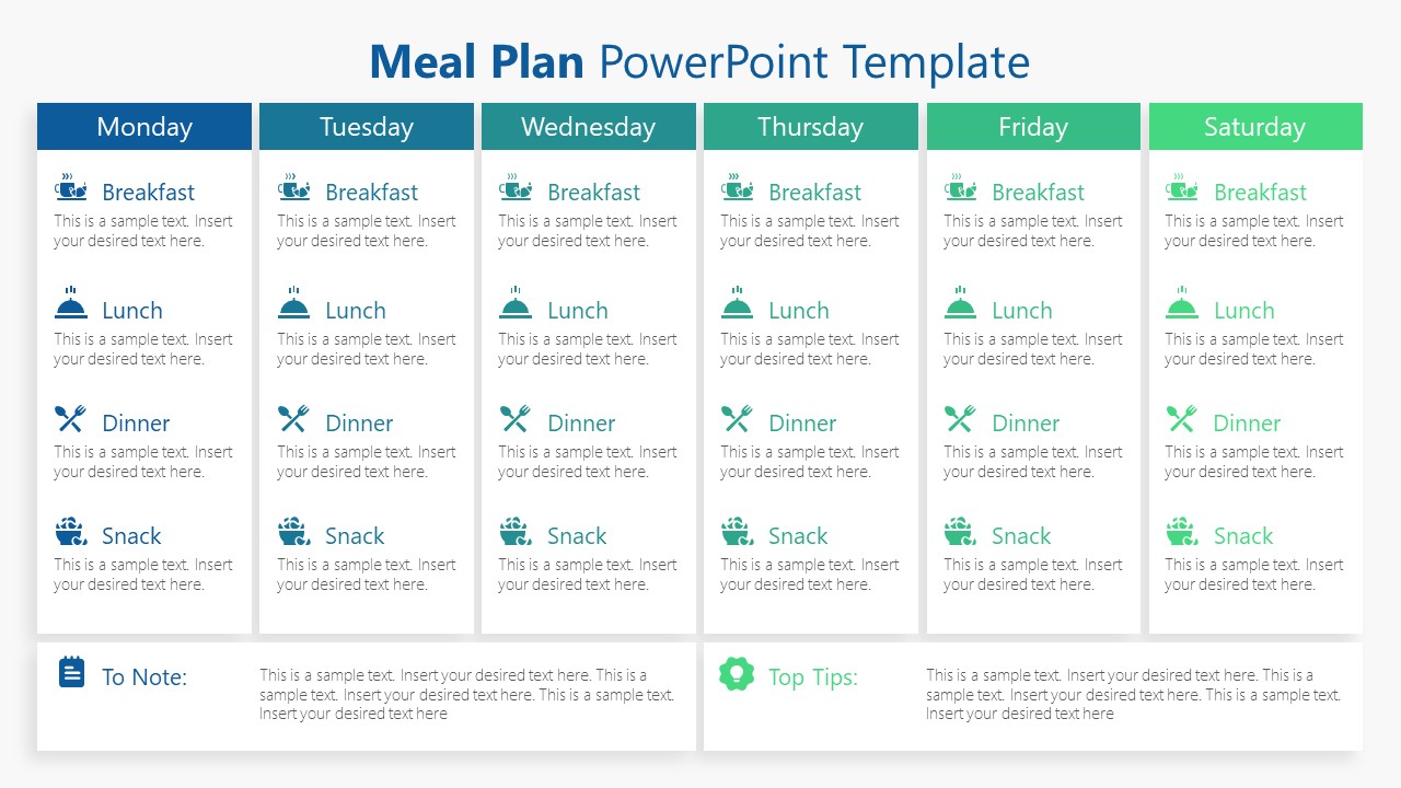 1-Page Meal Plan PowerPoint Template - SlideModel