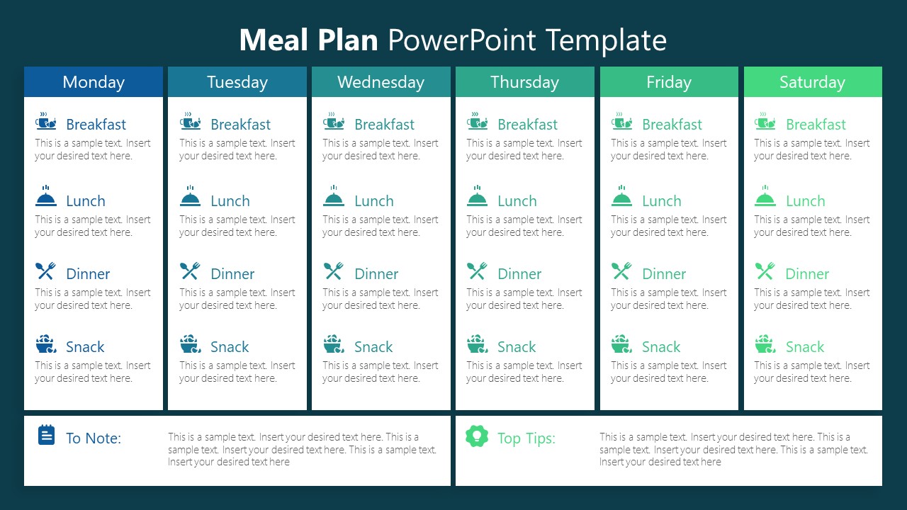 PPT Template of 1-Page Meal Plan - SlideModel