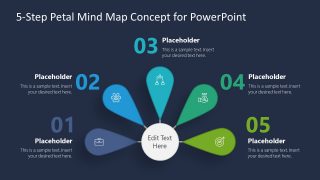 PowerPoint 5 Steps Diagram in Semi Circle 