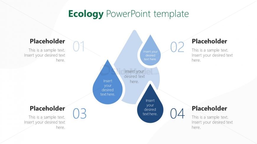 Water Drops Template for Ecology Concept 