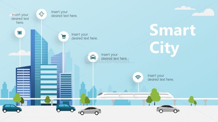 PowerPoint Shapes of Building for Smart City