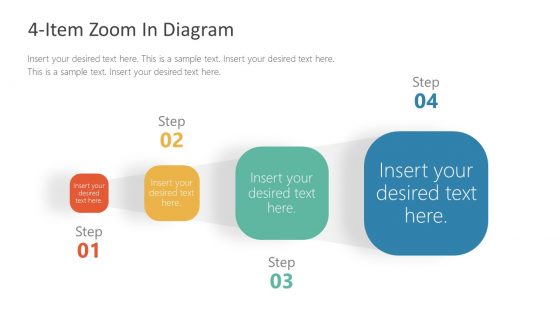 4-Item Zoom In Diagram PowerPoint Template