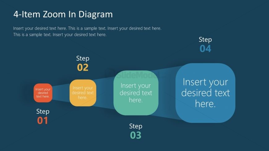 Presentation of 4 Stages Zoom In Template