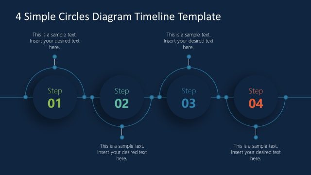 4 Steps Horizontal Timeline PowerPoint