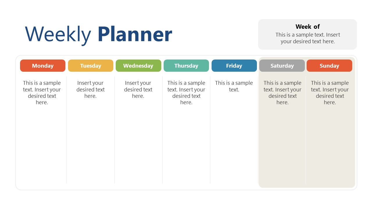 Weekly Planner PowerPoint Template SlideModel