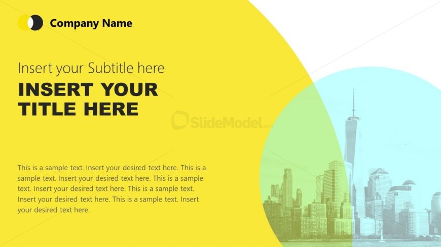 PowerPoint Yellow Background Cutout Shapes