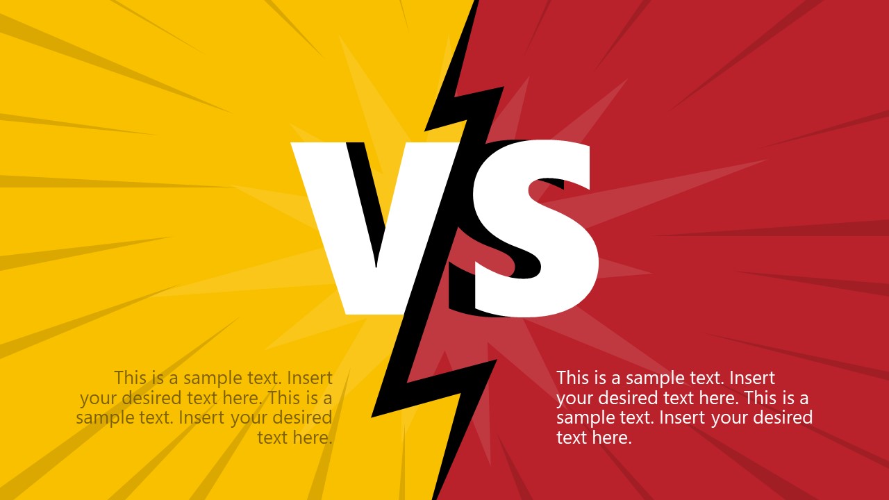 Comparison A vs B PowerPoint Template SlideModel