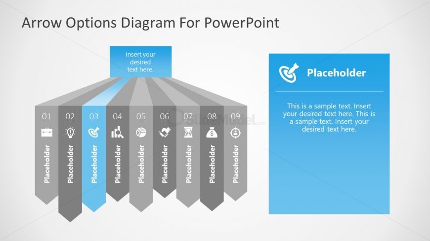 Three Segment of 9 Steps Arrows Diagram