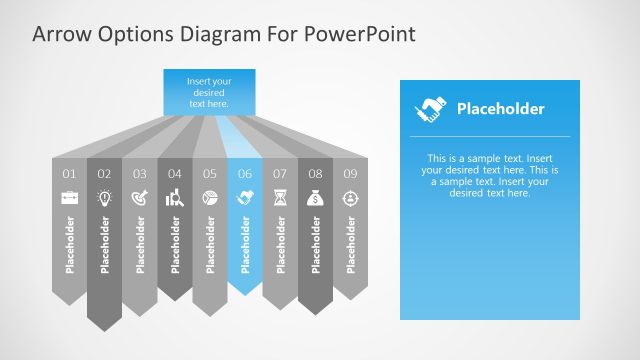 9 Steps Waterfall Chart Agenda Arrow 6