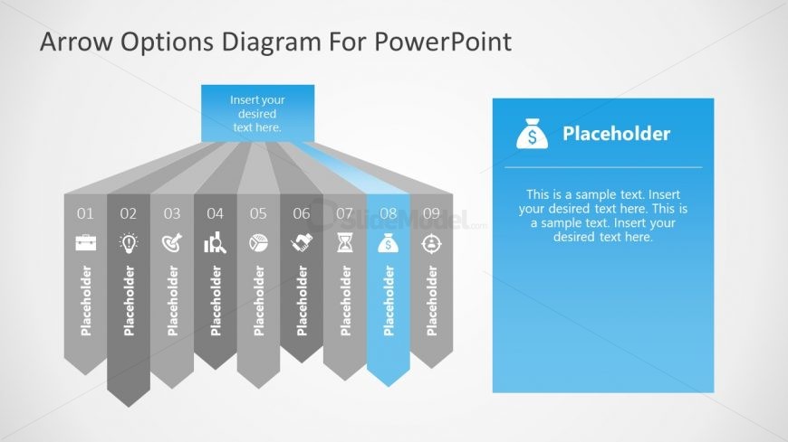 Eight Segment of 9 Steps Arrows Diagram