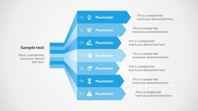 7 Steps Arrows Bars PowerPoint Diagram