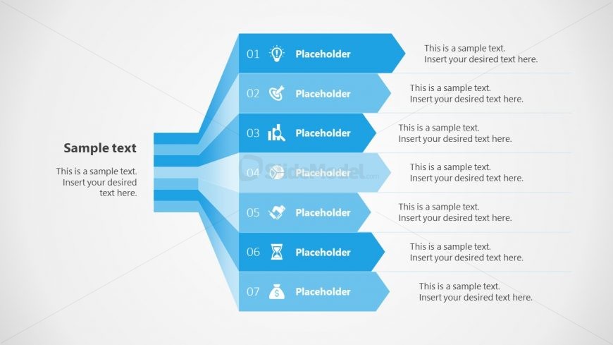 PowerPoint 7 Steps Vertical Diagram