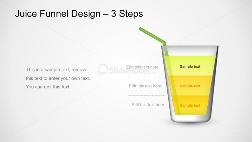 3 Layers Segmented Juice Funnel Diagram PowerPoint