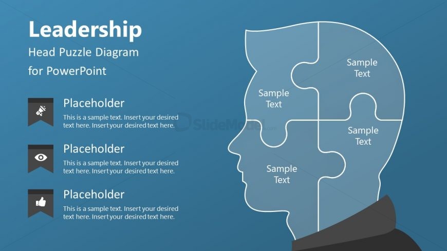 4 Steps Leadership Puzzle Diagram