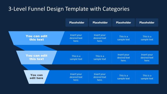 3 Level Funnel Diagram Design in PowerPoint