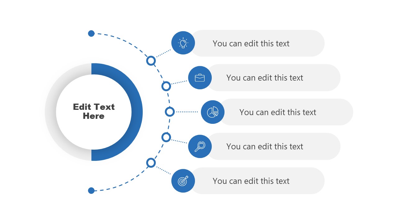 Modern 5Step Agenda PowerPoint Slide Template SlideModel