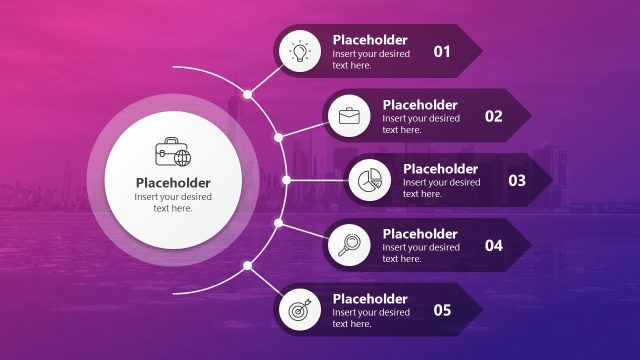 5-Step Modern Agenda Slide Background for PowerPoint
