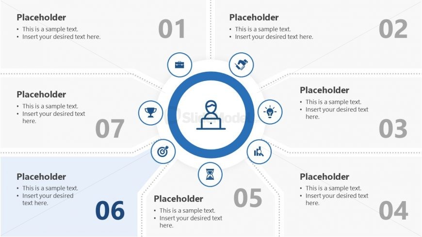 7 Segments Step 6 PowerPoint Diagram 