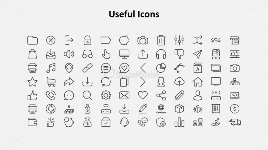 Selection of PowerPoint Icons for Presentations 