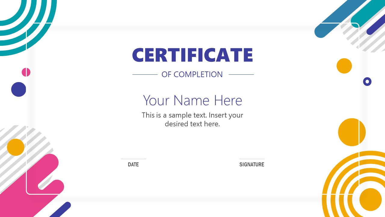 Completion Certificate Award Ceremony Template - SlideModel Throughout Award Certificate Template Powerpoint