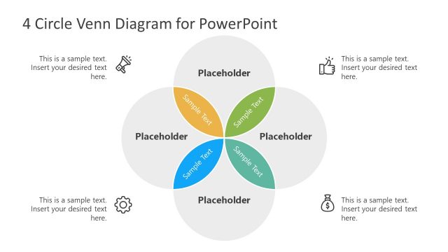 PowerPoint 4 Circles Venn Diagram Intersection