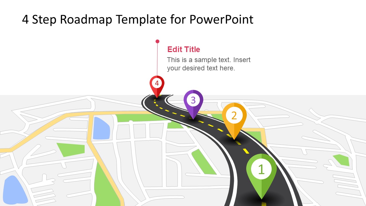 Roadmap 4 Steps Design PPT