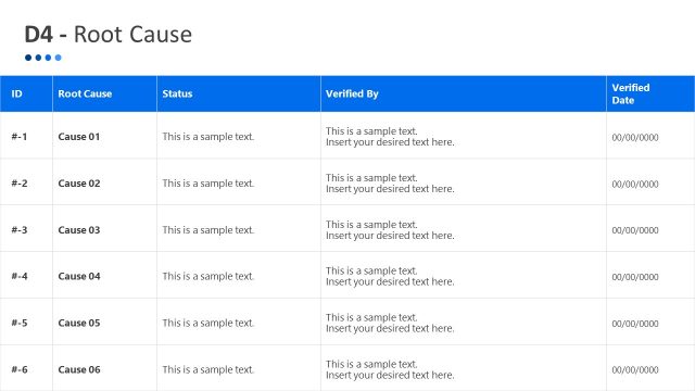 8D Root Cause Analysis Report Template