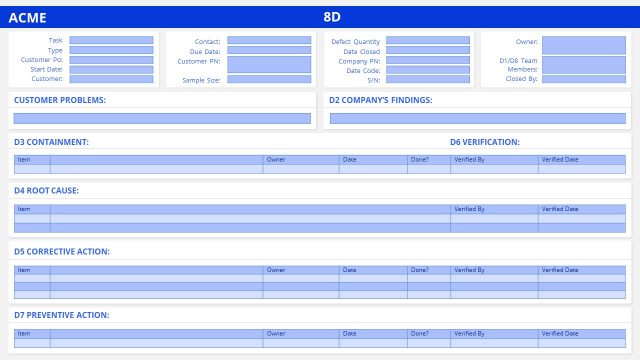 8D Analysis One Page PowerPoint Template