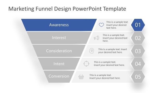 Awareness in Marketing Funnel Diagram PPT