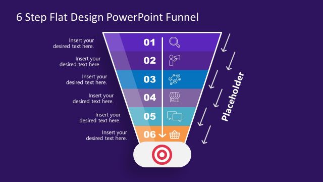 6 Steps PowerPoint Funnel Diagram