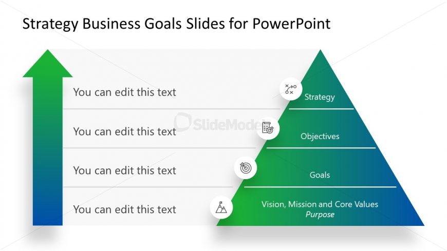Pyramid Diagram for Business Strategies and Plans