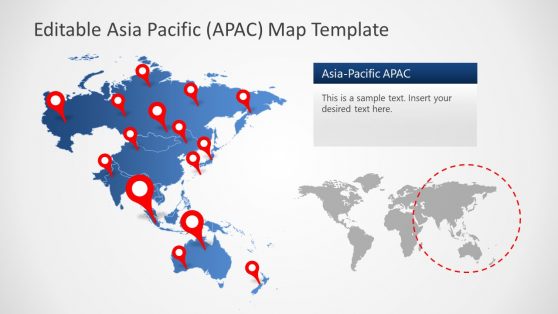 Editable Asia Pacific APAC Map for PowerPoint