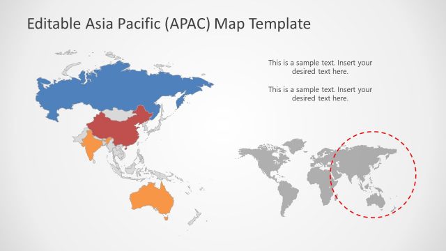 Color Map Asia Pacific PowerPoint