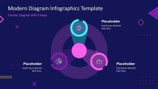 Process Cycle 3 Steps Infographic Diagram PowerPoint