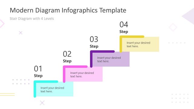 Modern Infographics 4 Steps Stair PowerPoint
