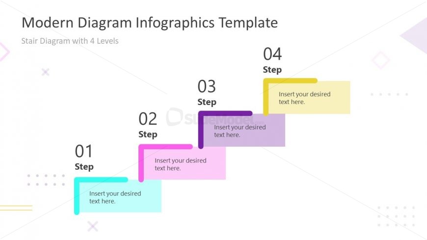 Modern Infographics Template 4 Steps Stair