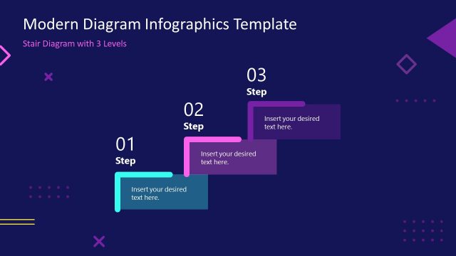 3 Steps Stair Infographic Diagram PPT