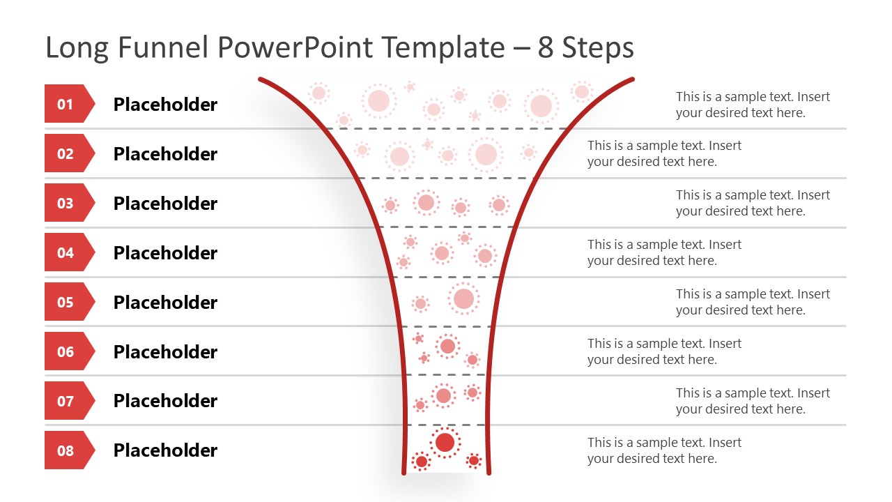 8 Steps Long Funnel Chart PowerPoint - SlideModel