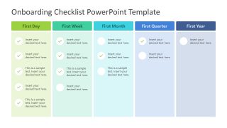 5 Column Onboarding Checklist Template 