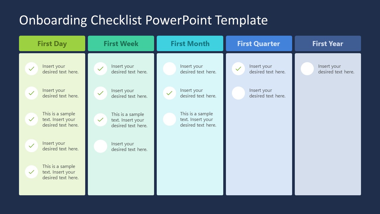 Presentation for Onboarding Checklist in PowerPoint SlideModel