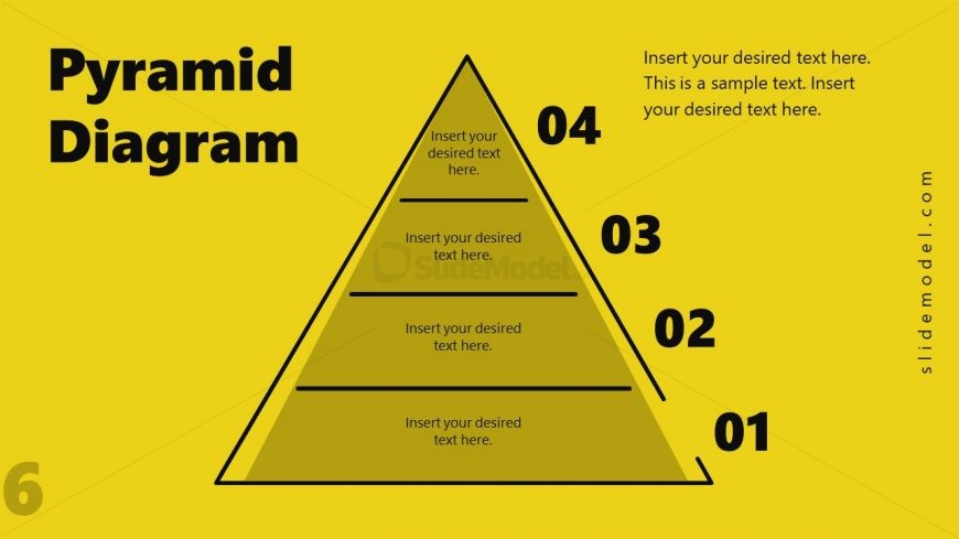 4 Level Pyramid Diagram Template PPT