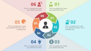 PowerPoint Diagram for 6 Steps Chevron Cycle